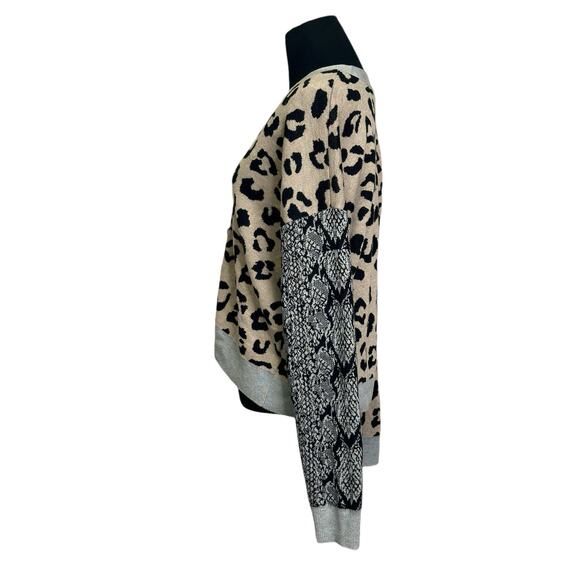 Payton Primrose animal print patchwork long sleeves cardigan size Small - Picture 7 of 12